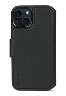 Decoded Leather Detachable Wallet flipové pouzdro s podporou MagSafe pro Apple iPhone 15 Plus černé