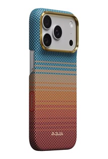 Pitaka Edge California Dream aramidov� zadn� kryt s krytkou tla��tka Camera Control pro Apple iPhone 18 Pro/17 Pro modr�/tmav� �erven�