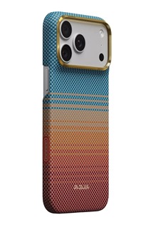 Pitaka Edge California Dream aramidov� zadn� kryt s krytkou tla��tka Camera Control pro Apple iPhone 18 Pro Max/17 Pro Max modr�/tmav� �erven�
