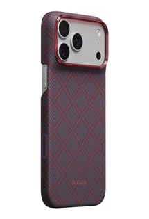 Pitaka Edge Argyle aramidov� zadn� kryt s krytkou tla��tka Camera Control pro Apple iPhone 18 Pro/17 Pro �erven�/modr�