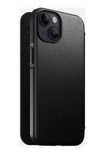 Nomad Modern Leather Folio kožené flipové pouzdro pro Apple iPhone 15 černé