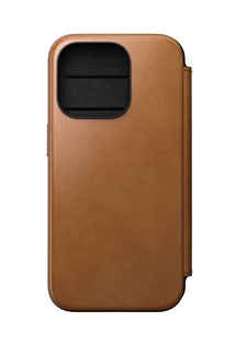 Nomad Modern Leather Folio koen flipov pouzdro pro Apple iPhone 15 Pro svtle hnd