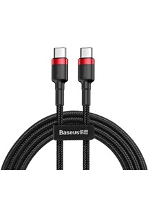 Baseus Cafule Series USB-C / USB-C 60W 1m opletený černý / červený kabel