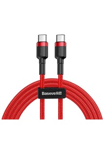 Baseus Cafule Series USB-C / USB-C 60W 2m opletený červený kabel