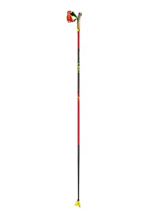 LEKI Poles, HRC max, bright red-neonyellow-carbon structure, 130