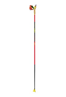 LEKI Poles, HRC max FRT, bright red-neonyellow-carbon structure, 130
