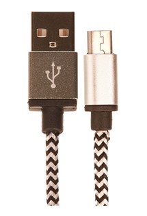 CellFish USB / micro USB, 2m opletený stříbrný kabel