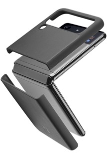 Cellularline ochranný kožený kryt Fit Duo pro Samsung Galaxy Z Flip4 černý