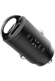 FIXED 30W nabíječka do auta s kabelem USB-C / Lighting 1,2m černá
