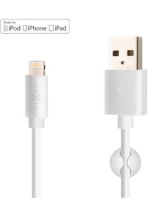 FIXED USB-A / Lightning, 1m, bílý kabel