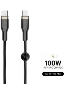 FIXED USB-C / USB-C 100W 2m černý kabel