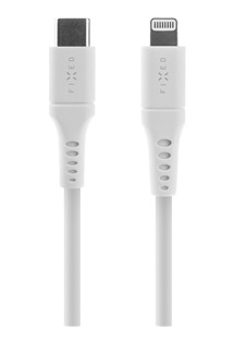 FIXED Liquid silicone USB-C / Lightning, 1,2m, 60W bílý kabel
