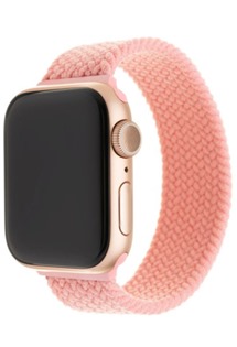 FIXED Elastický nylonový řemínek velikost L pro Apple Watch 42 / 44mm růžový