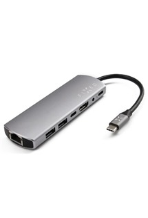 FIXED HUB 7v1 hliníkový s rozhraním USB-C pro notebooky a tablety šedý