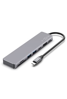FIXED HUB Card 7v1 hliníkový hub s rozhraním USB-C pro notebooky a tablety šedý