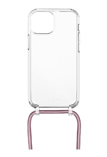 FIXED Pure Neck zadní kryt se šňůrkou na krk pro Apple iPhone 13 mini růžový