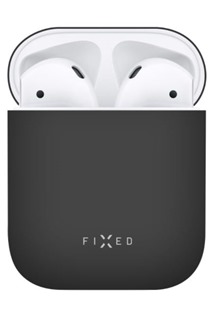 FIXED Silky ultratenké silikonové pouzdro pro Apple Airpods černé