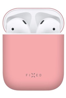 FIXED Silky ultratenké silikonové pouzdro pro Apple Airpods růžové