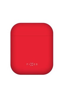 FIXED Silky ultratenké silikonové pouzdro pro Apple Airpods červené
