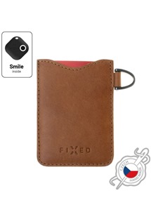 FIXED Smile Cards kožené pouzdro na karty se smart trackerem FIXED Smile PRO hnědé