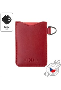 FIXED Smile Cards kožené pouzdro na karty se smart trackerem FIXED Smile PRO červené