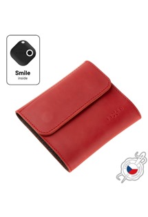 FIXED Smile Classic Wallet kožená peněženka se smart trackerem FIXED Smile PRO červená