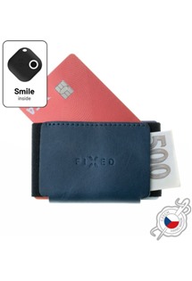 FIXED Smile Tiny Wallet kožená peněženka se smart trackerem FIXED Smile PRO modrá