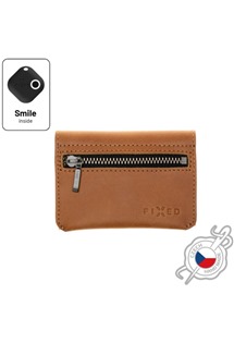 FIXED Smile Tripple kožená peněženka se smart trackerem FIXED Smile PRO hnědá