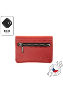 FIXED Smile Tripple kožená peněženka se smart trackerem FIXED Smile PRO červená