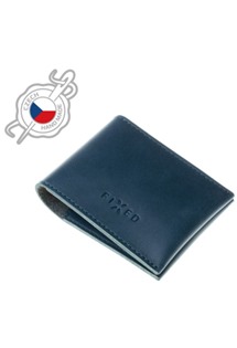 FIXED Wallet kožená peněženka z pravé hovězí kůže modrá