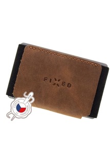 FIXED Tiny Wallet kožená peněženka z pravé hovězí kůže hnědá