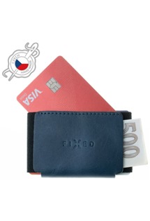 FIXED Tiny Wallet kožená peněženka z pravé hovězí kůže modrá