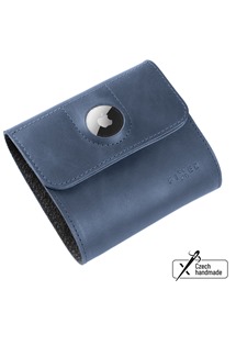 FIXED Classic Wallet for AirTag kožená peněženka z pravé hovězí kůže modrá