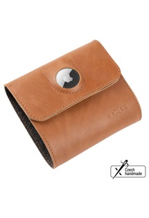 FIXED Classic Wallet for AirTag kožená peněženka z pravé hovězí kůže hnědá