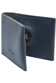 FIXED Wallet for AirTag kožená peněženka z pravé hovězí kůže modrá