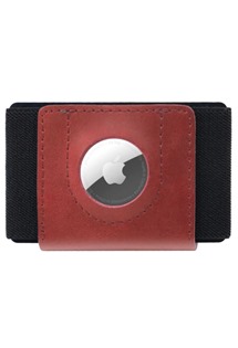 FIXED Tiny Wallet for AirTag kožená peněženka z pravé hovězí kůže červená