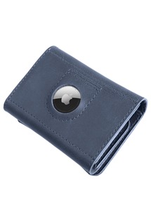 FIXED Tripple Wallet for AirTag kožená peněženka z pravé hovězí kůže modrá