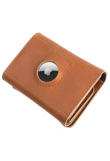 FIXED Tripple Wallet for AirTag kožená peněženka z pravé hovězí kůže hnědá