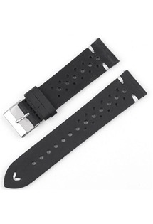 RhinoTech Genuine Leather univerzální kožený řemínek 18mm Quick Release pro smartwatch černý