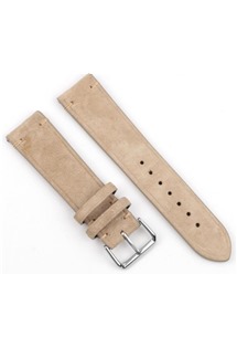 RhinoTech Genuine Suede Leather univerzální kožený řemínek 22mm Quick Release pro smartwatch béžový