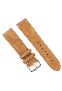 RhinoTech Genuine Suede Leather univerzální kožený řemínek 22mm Quick Release pro smartwatch hnědý