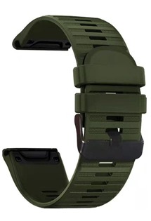 RhinoTech Strap silikonový sportovní řemínek 22mm QuickFit pro Garmin tmavě zelený