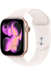 Apple Watch Series 11 46mm Rose Gold + Light Blush Sport Band S/M