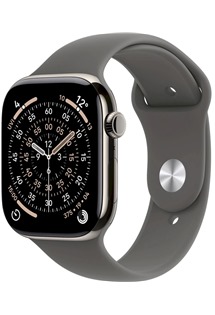 Apple Watch Series 11 46mm Cellular Natural Titanium + Stone Grey Sport Band M/L