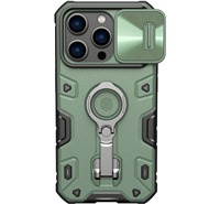 Nillkin CamShield Armor Pro odoln zadn kryt s krytkou kamery a stojnkem pro Apple iPhone 14 Pro zelen