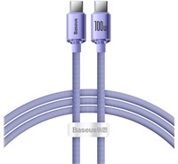 Baseus Crystal Shine Series USB-C / USB-C 100W 1,2m opleten fialov kabel