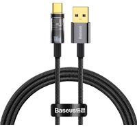 Baseus Explorer Series Fast USB-A / USB-C 100W 1m opletený černý kabel