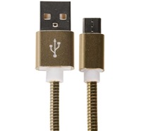 CellFish USB / micro USB, 1m kovový zlatý kabel