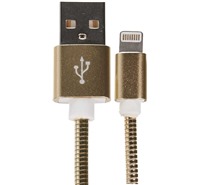CellFish USB / Lightning, 1m kovový zlatý kabel