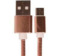 CellFish USB / micro USB, 1m kovový růžový kabel pro další zařízení (dárek)